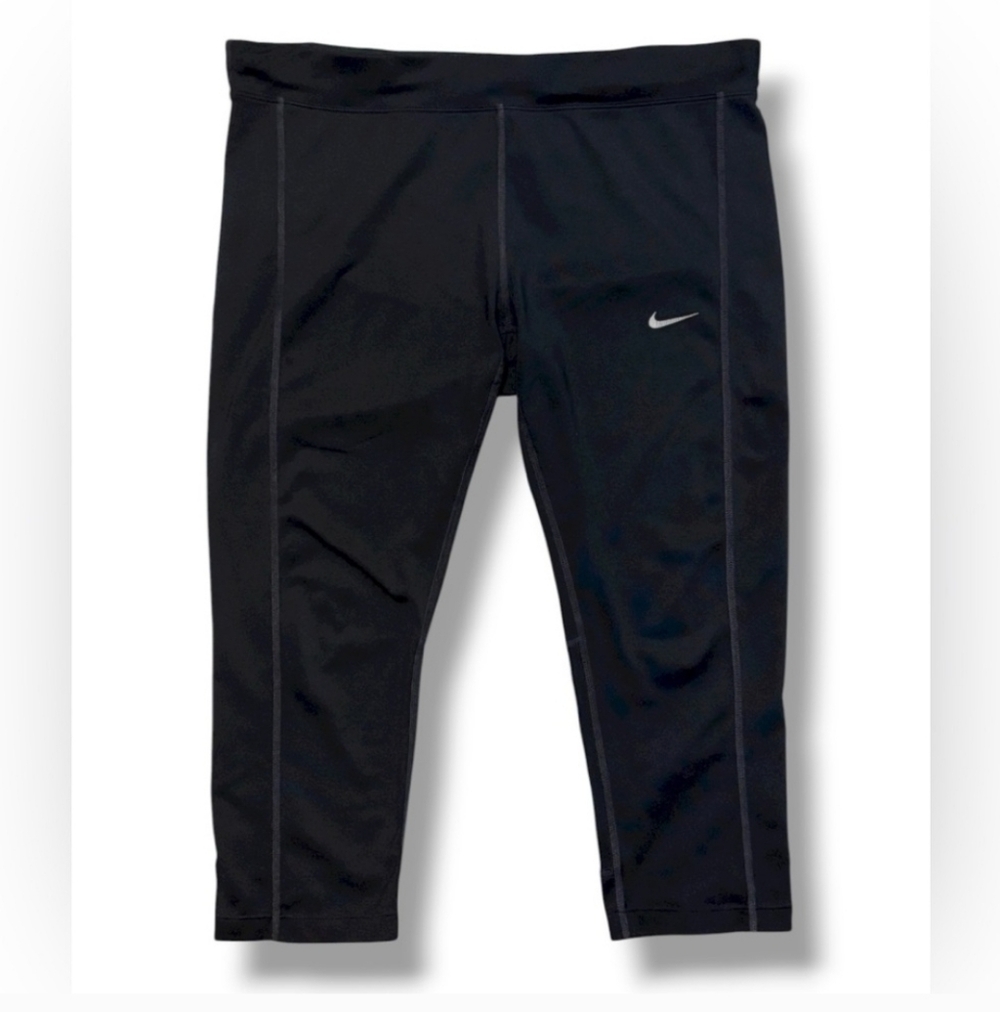 NIKE RUNNING DRI-Fit Black Capri Leggings Size Large